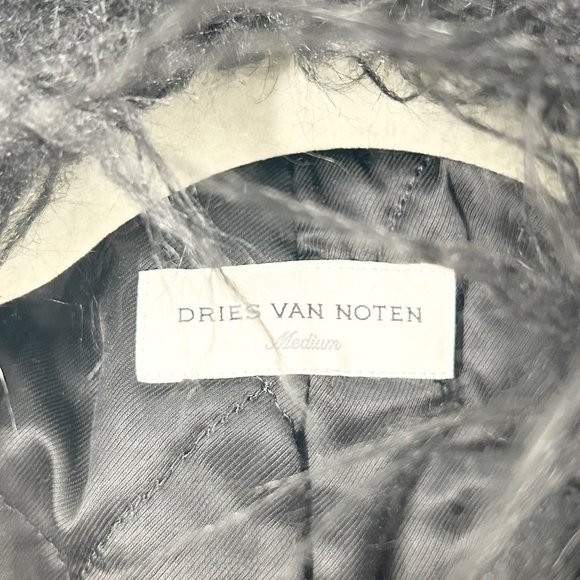 NWT Dries Van Noten Blue Plaid Faux Fur Lined Hooded Open Jacket - Picture 6 of 9